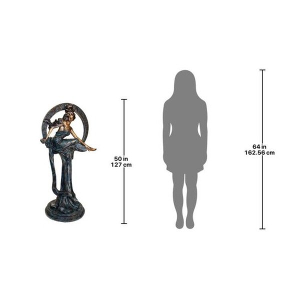 Large Maiden of the Arts Cast Bronze Garden Statue Art Nouveau